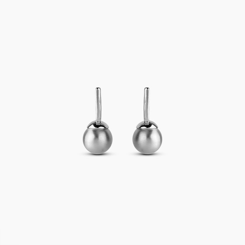 Brushed Mood Silver Orbit Earrings
