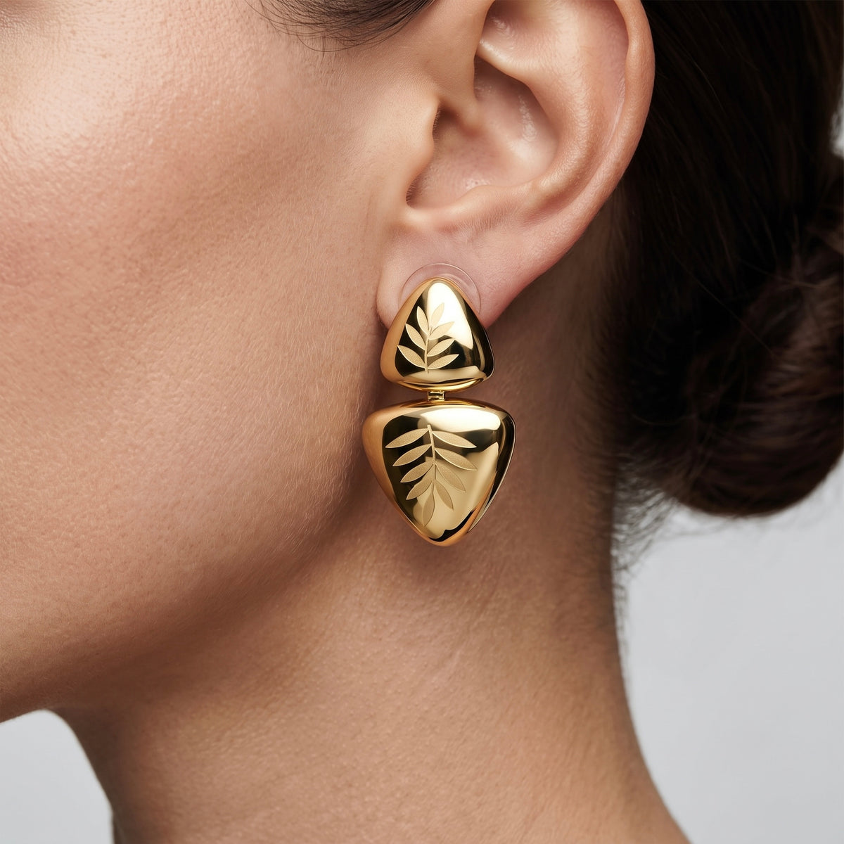 Gold Leaf Drop Earrings