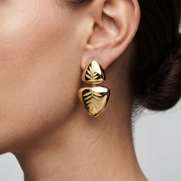 Gold Leaf Drop Earrings
