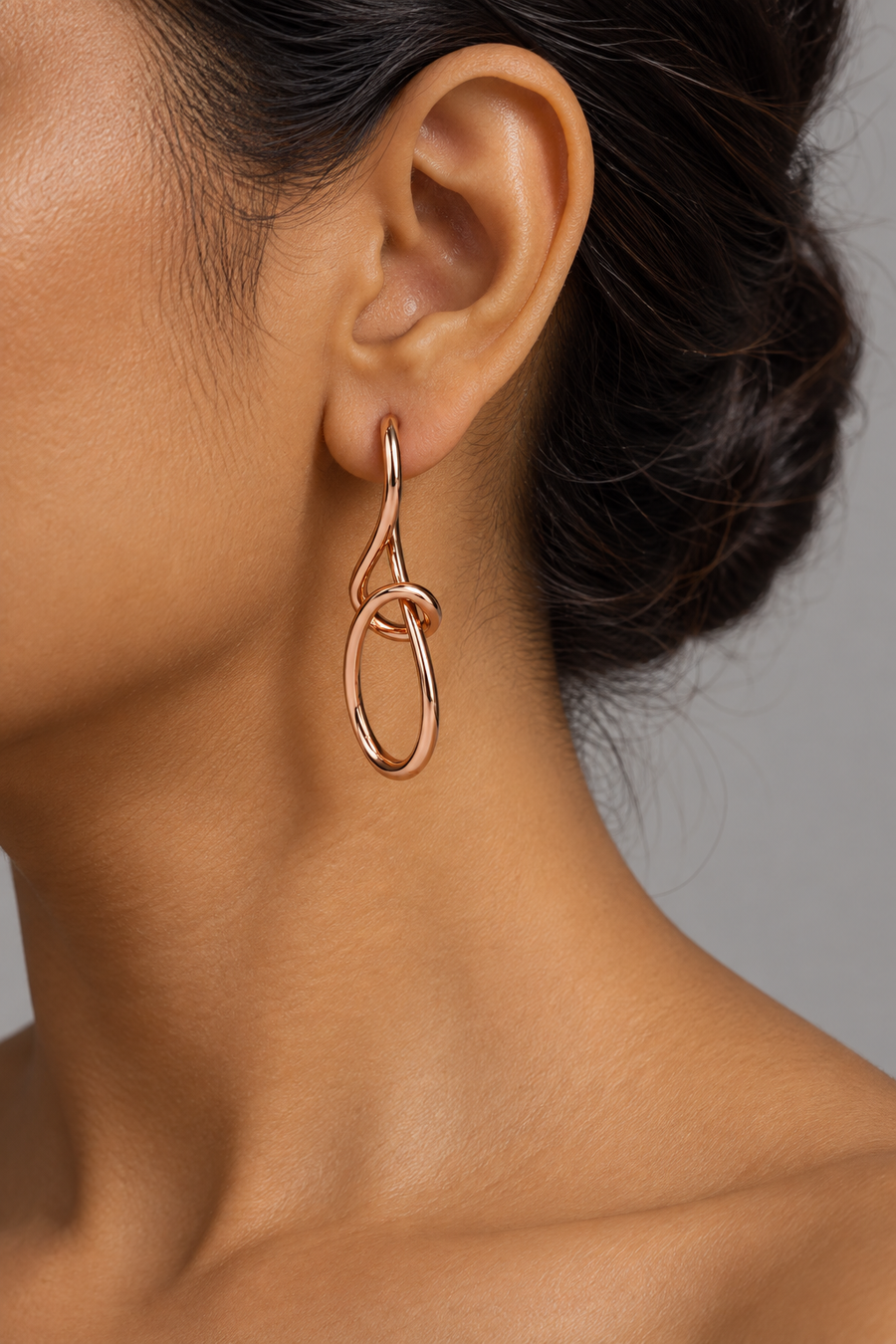 Rose Gold Interlocking Earrings