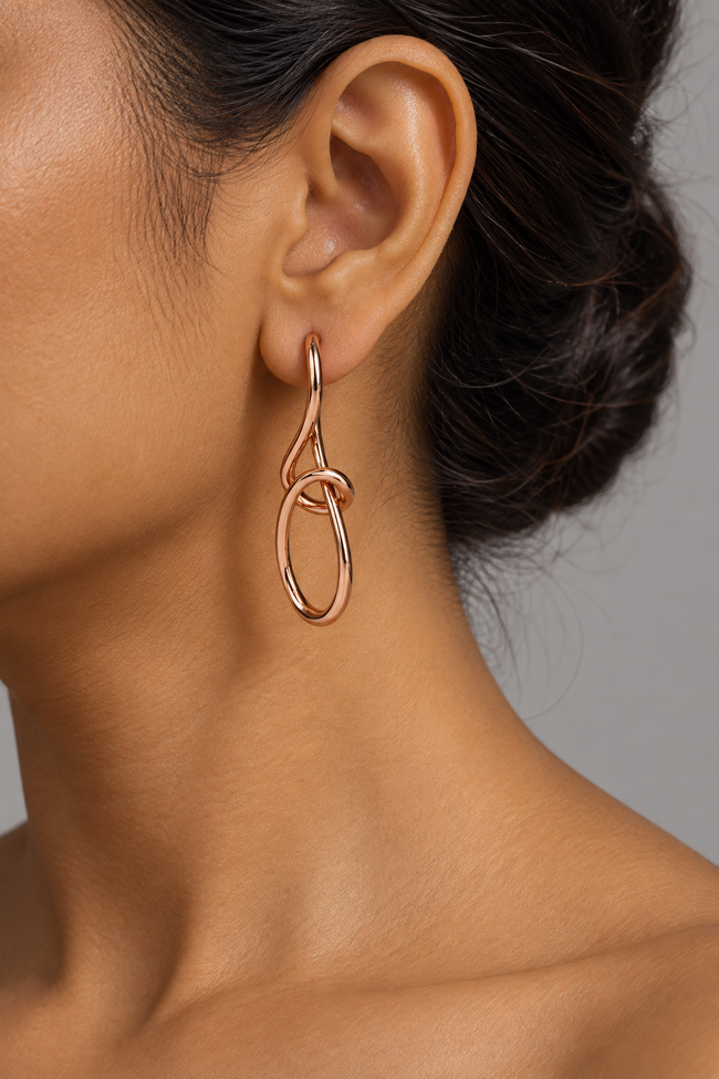Rose Gold Interlocking Earrings