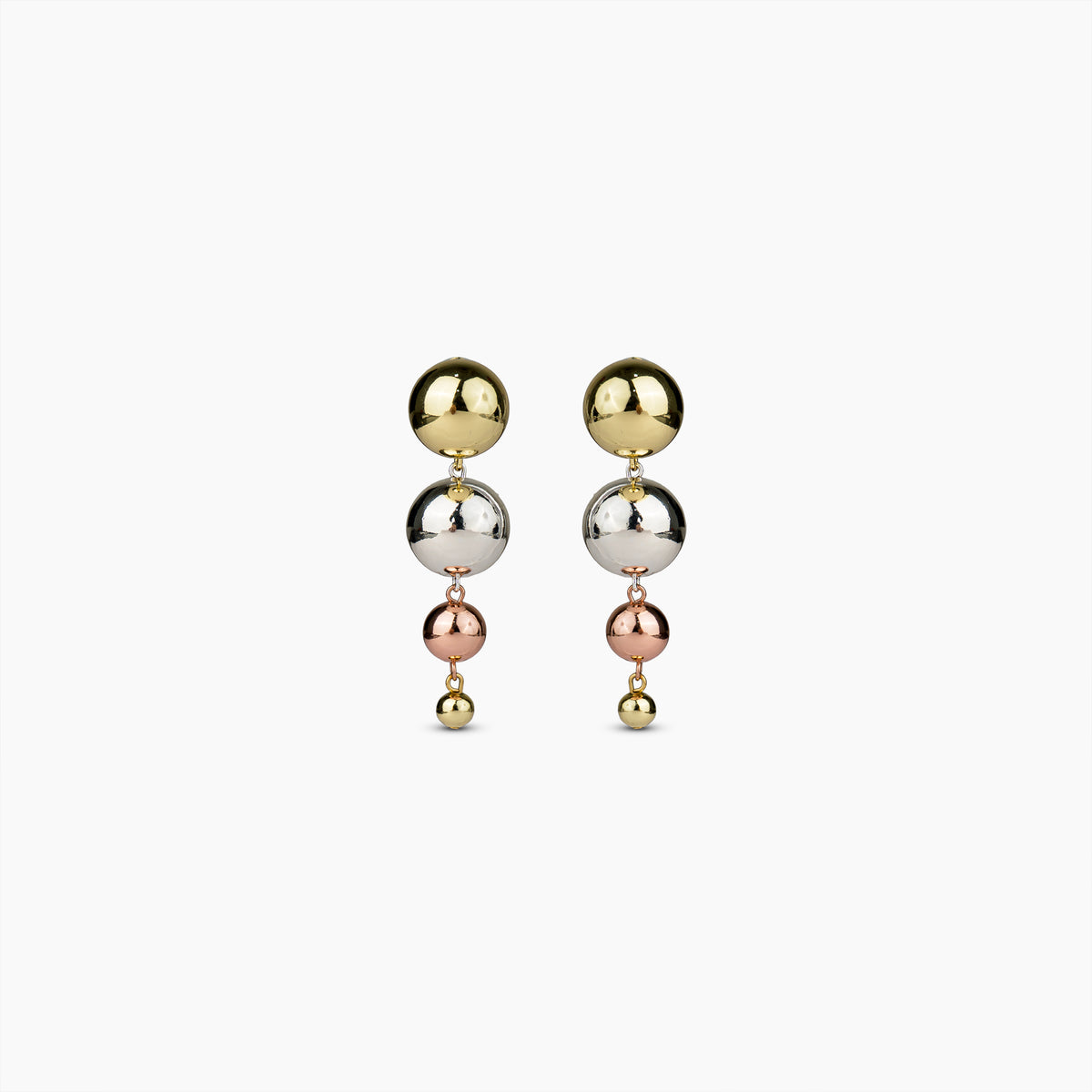 Tricolor Sphere Drop Earrings