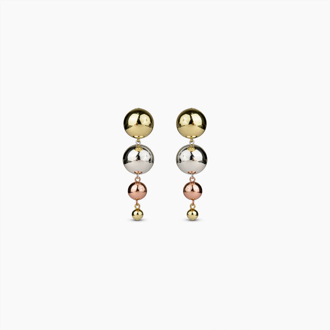 Tricolor Sphere Drop Earrings