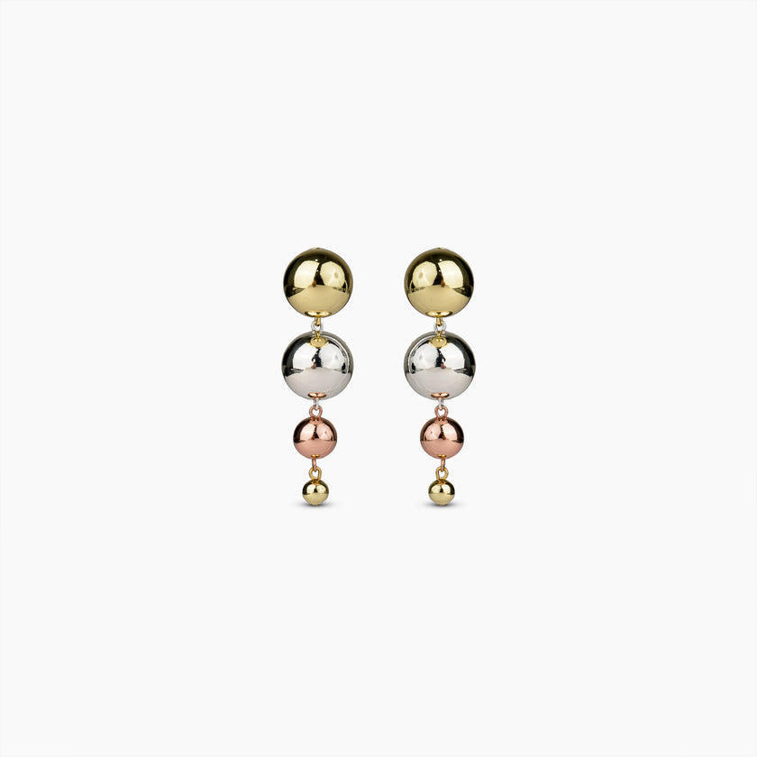 Tricolor Sphere Drop Earrings