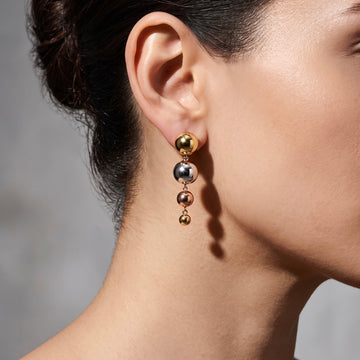 Tricolor Sphere Drop Earrings