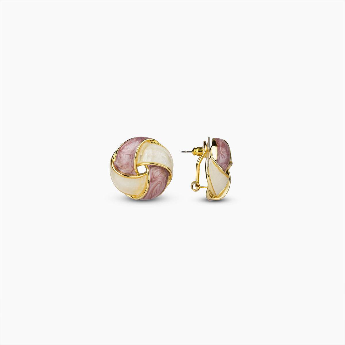 Mauve Swirl Stud Earrings