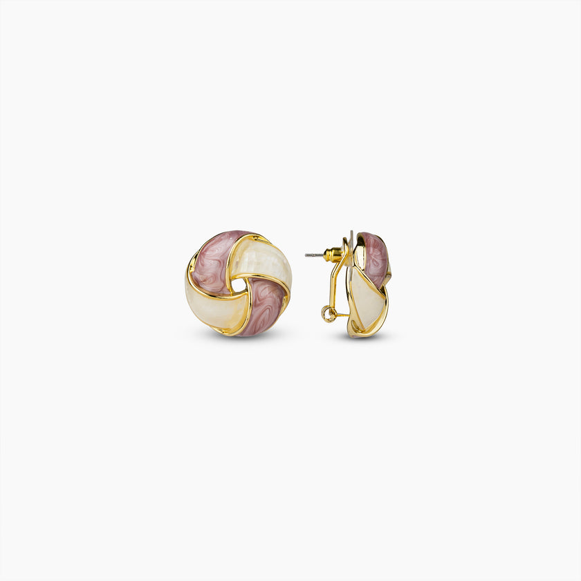 Mauve Swirl Stud Earrings