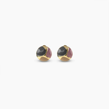 Tri-Color Enamel Dome Earrings