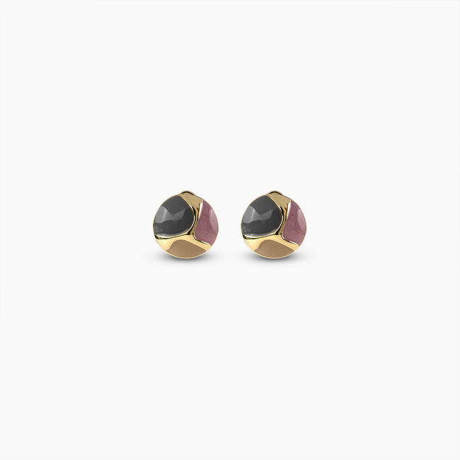 Tri-Color Enamel Dome Earrings