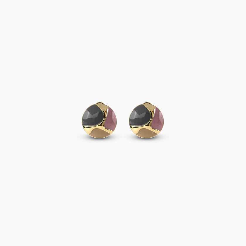 Tri-Color Enamel Dome Earrings
