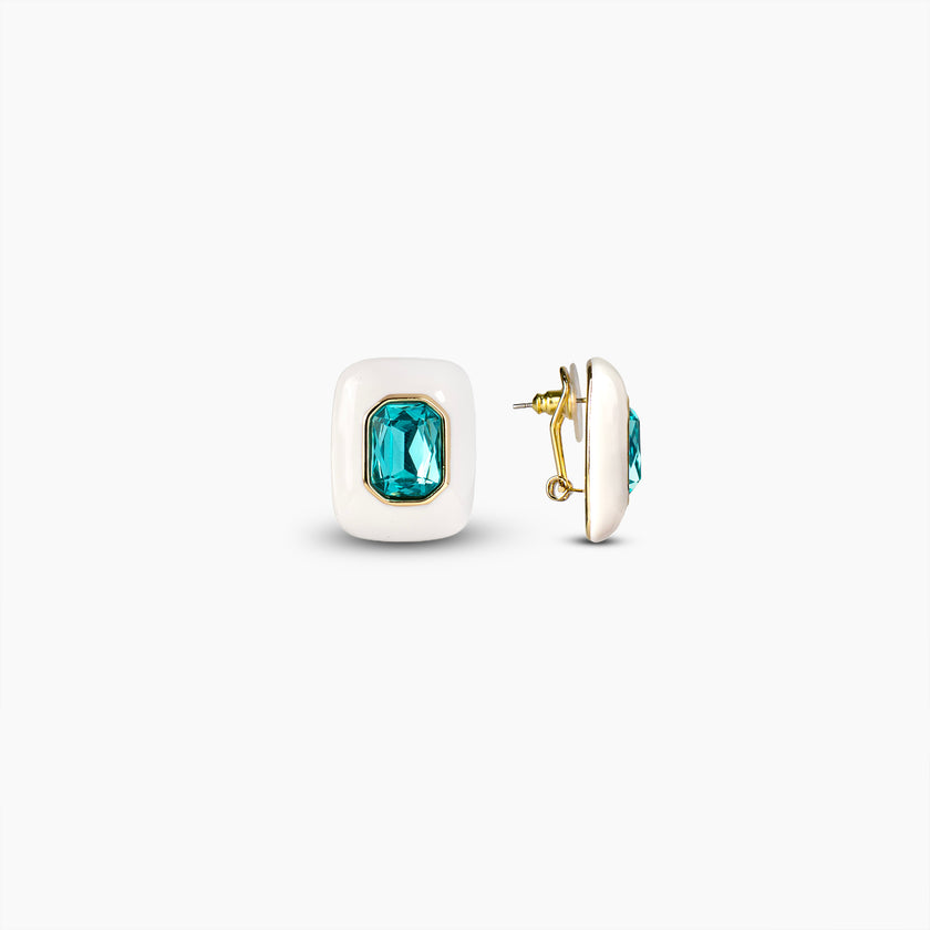 Aqua Sculpt Stud Earrings