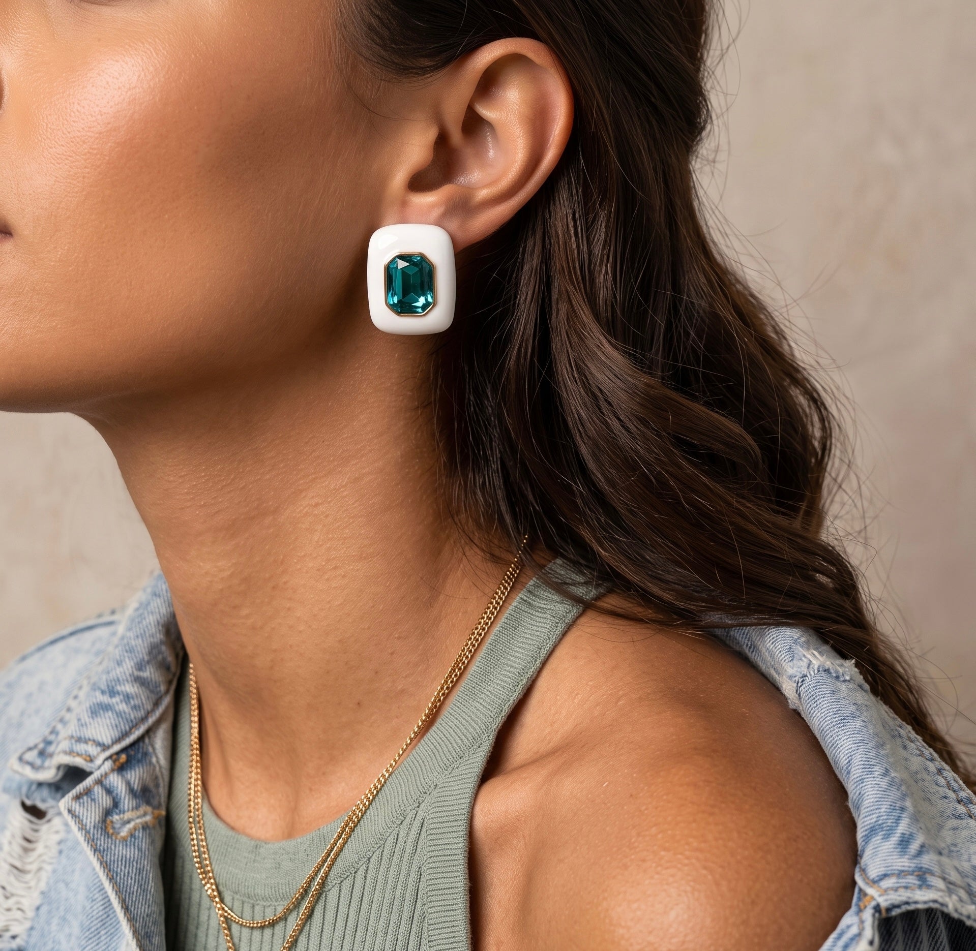 Aqua Sculpt Stud Earrings