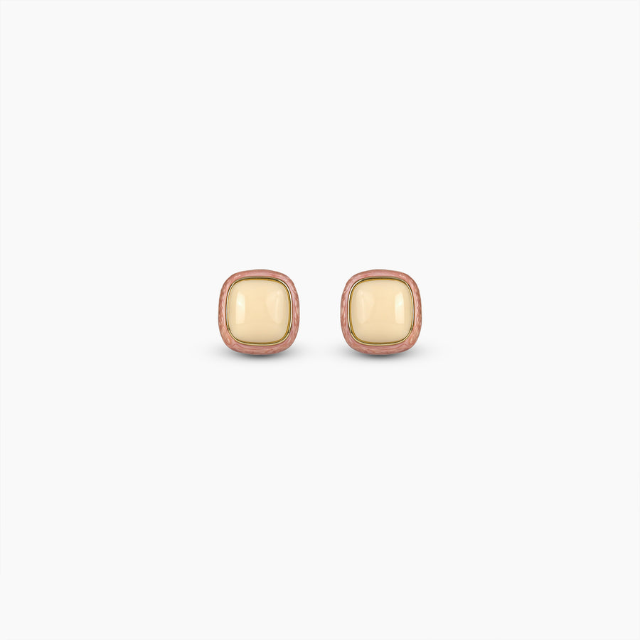 Blush Enamel Square Earrings