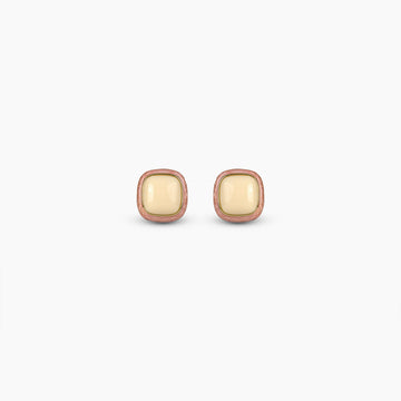 Blush Enamel Square Earrings
