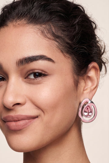 Rosé Teardrop Statement Earrings