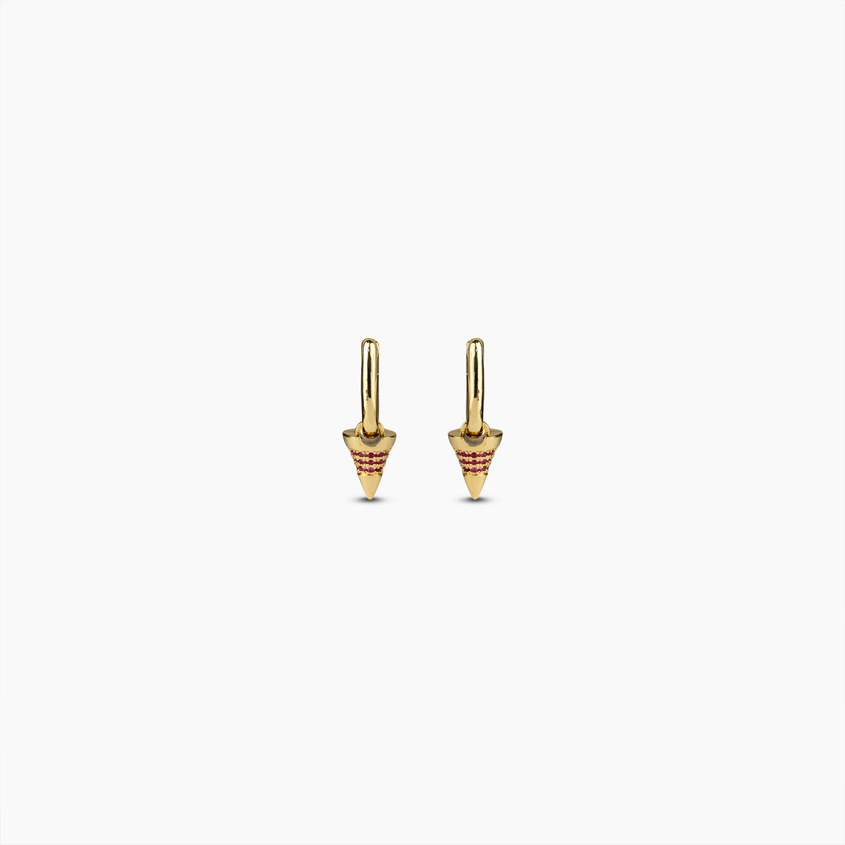 Ruby Spike Huggie Earrings