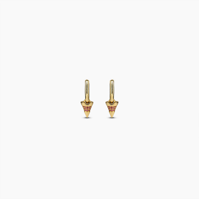 Ruby Spike Huggie Earrings