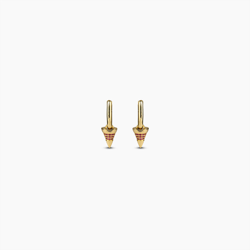 Ruby Spike Huggie Earrings