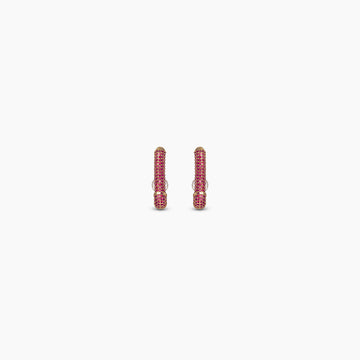 Ruby Pearl Pavé Hoops