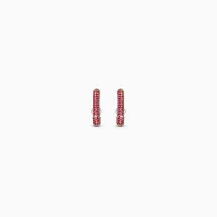 Ruby Pearl Pavé Hoops