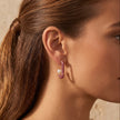 Ruby Pearl Pavé Hoops