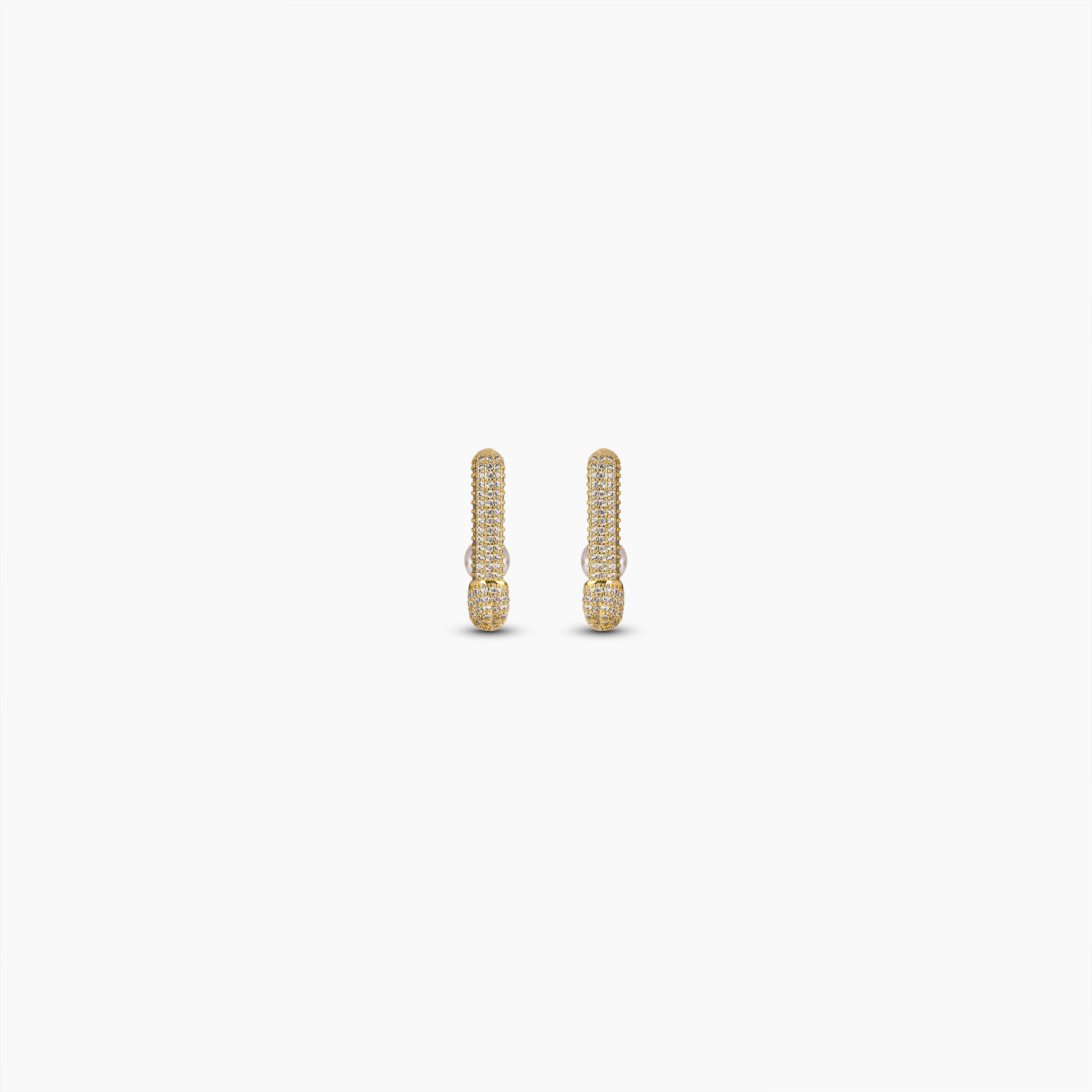 Diamond Pearl Pavé Hoops