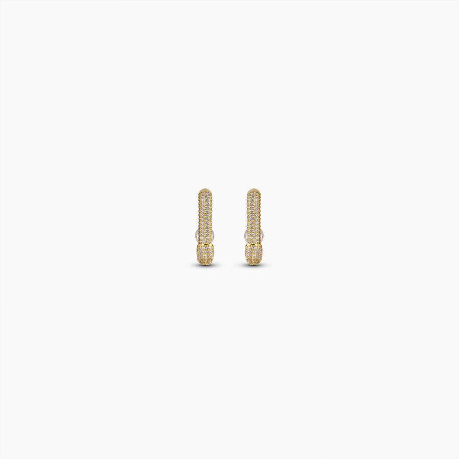 Diamond Pearl Pavé Hoops