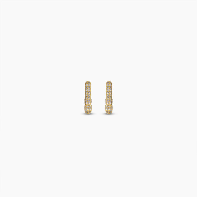 Diamond Pearl Pavé Hoops