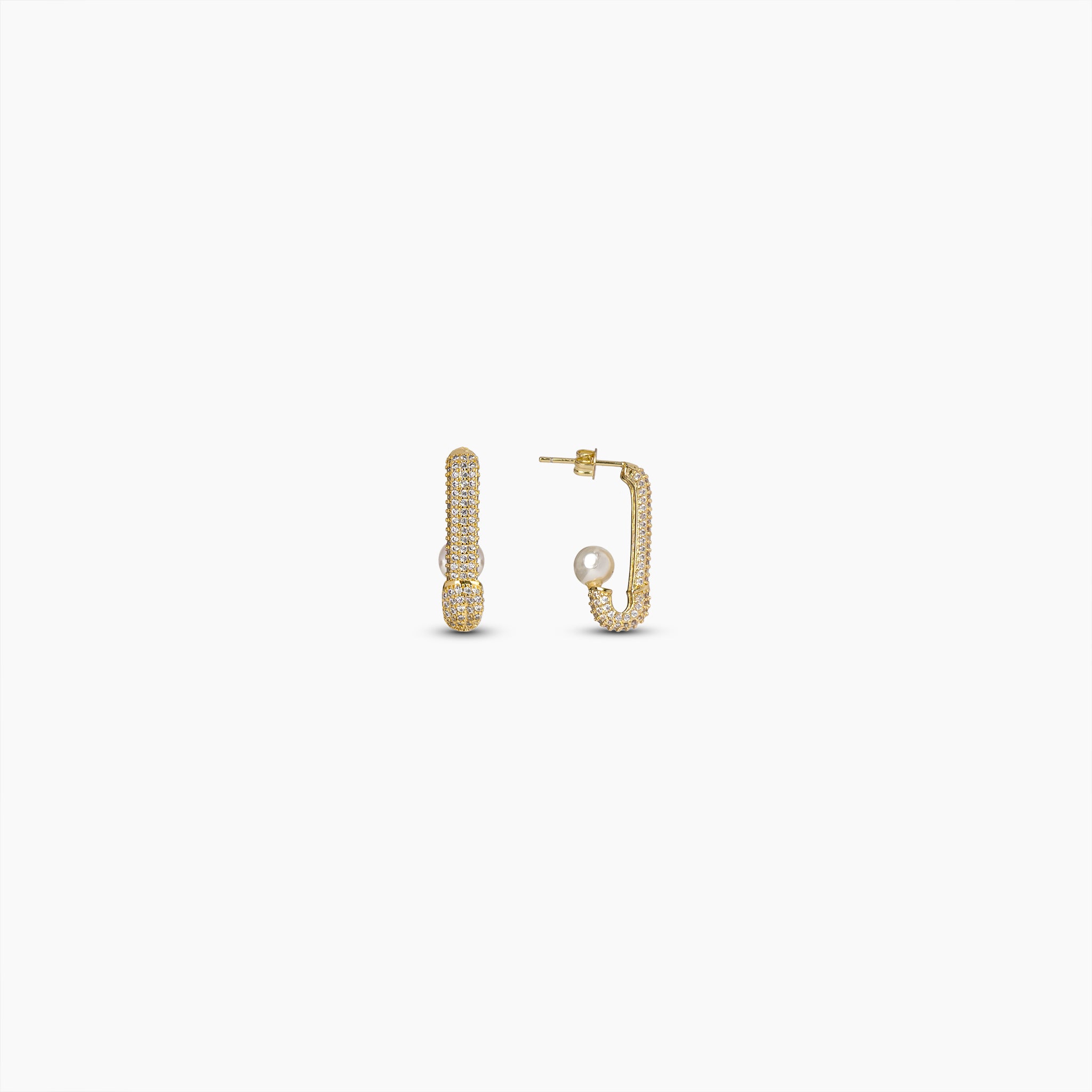 Diamond Pearl Pavé Hoops