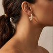 Diamond Pearl Pavé Hoops
