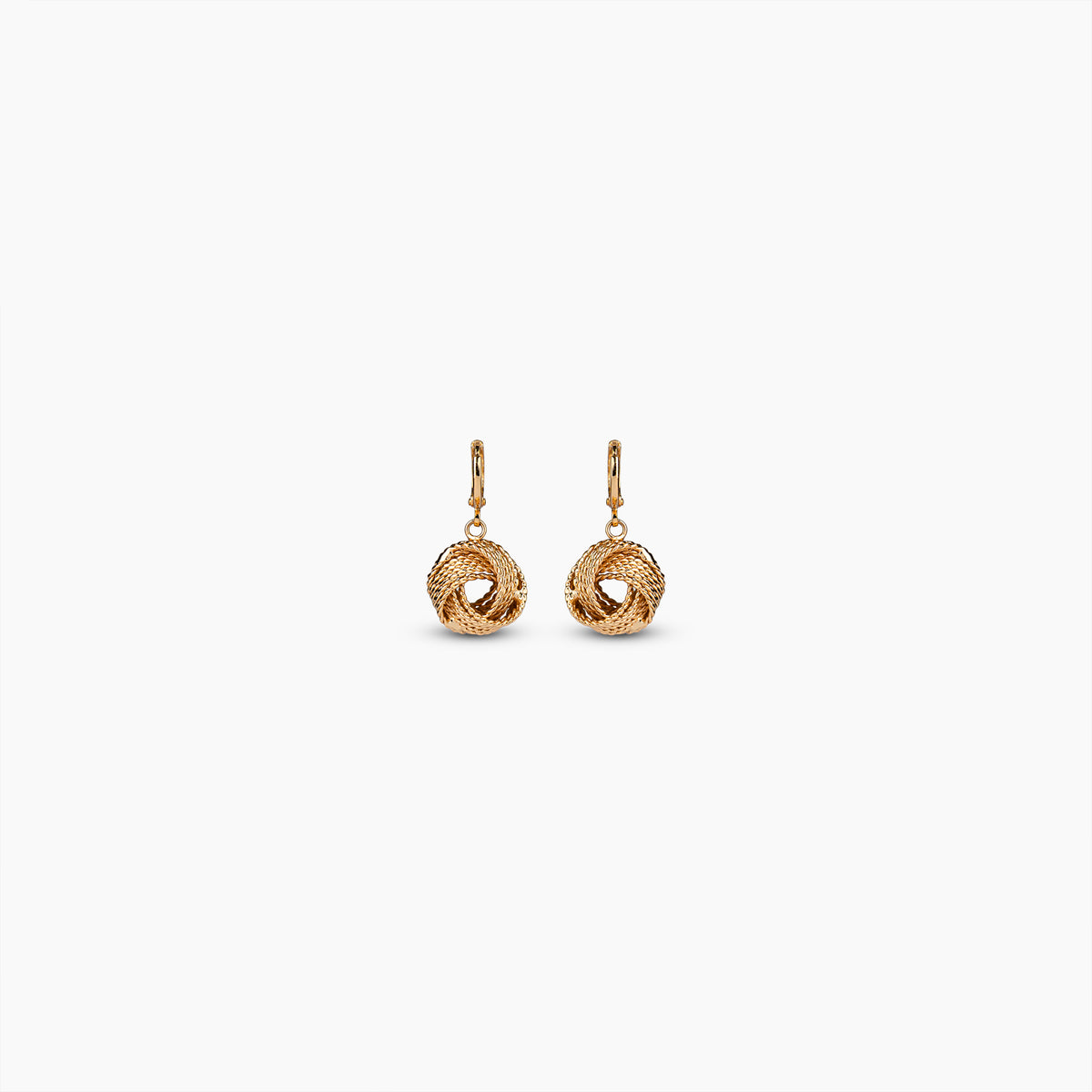 Gold Ribbed Knot Earrings