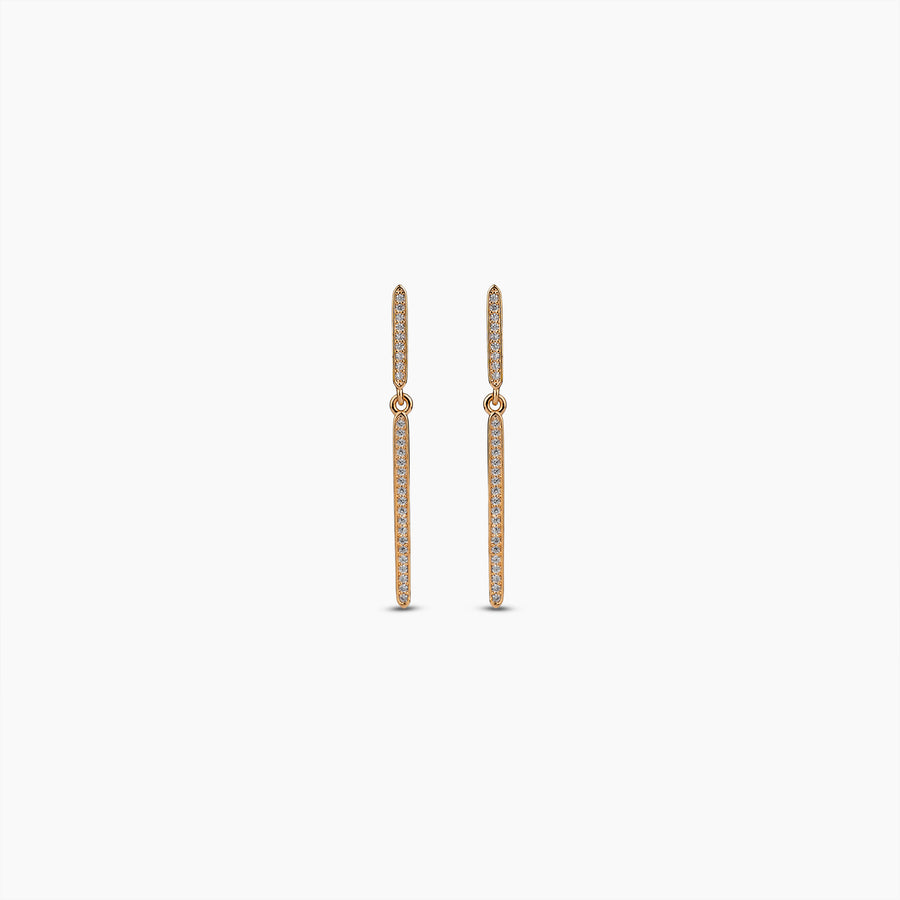 Gold Pavé Bar Earrings