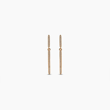 Gold Pavé Bar Earrings