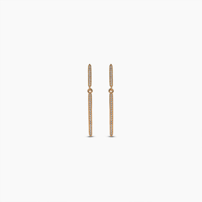 Gold Pavé Bar Earrings