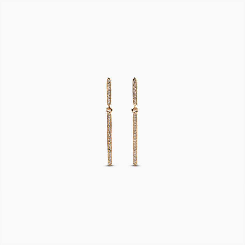 Gold Pavé Bar Earrings