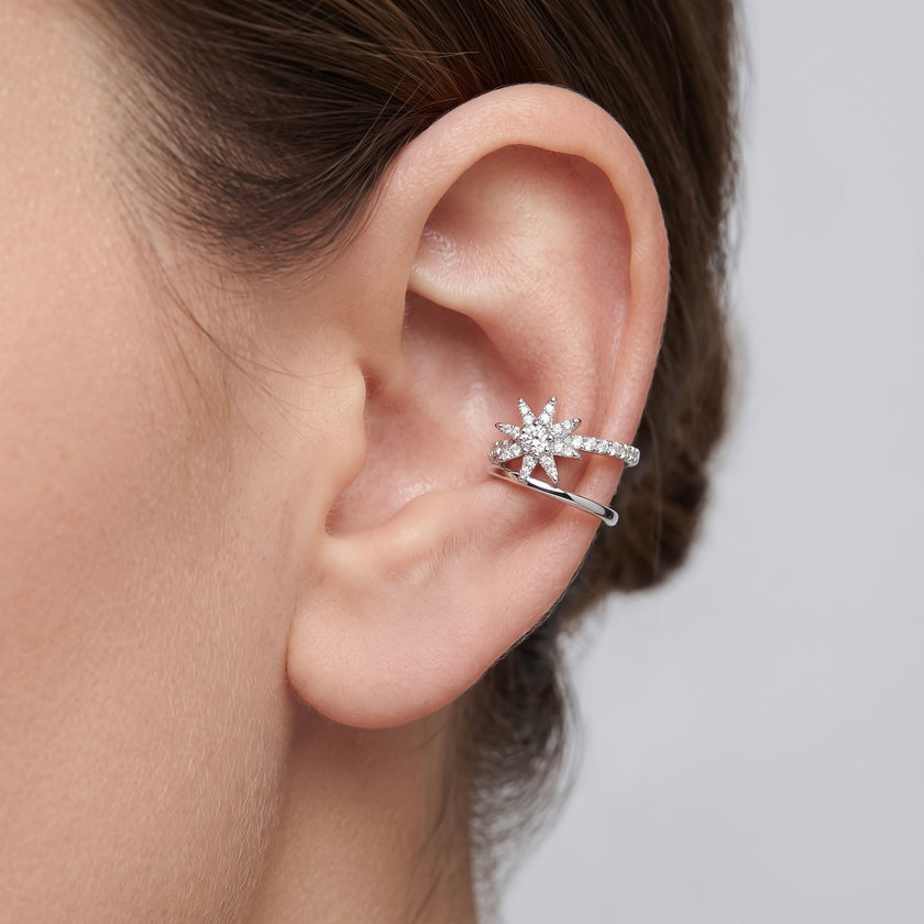 Silver Starburst Earcuff