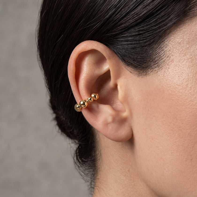 Gold Beaded Earcuff