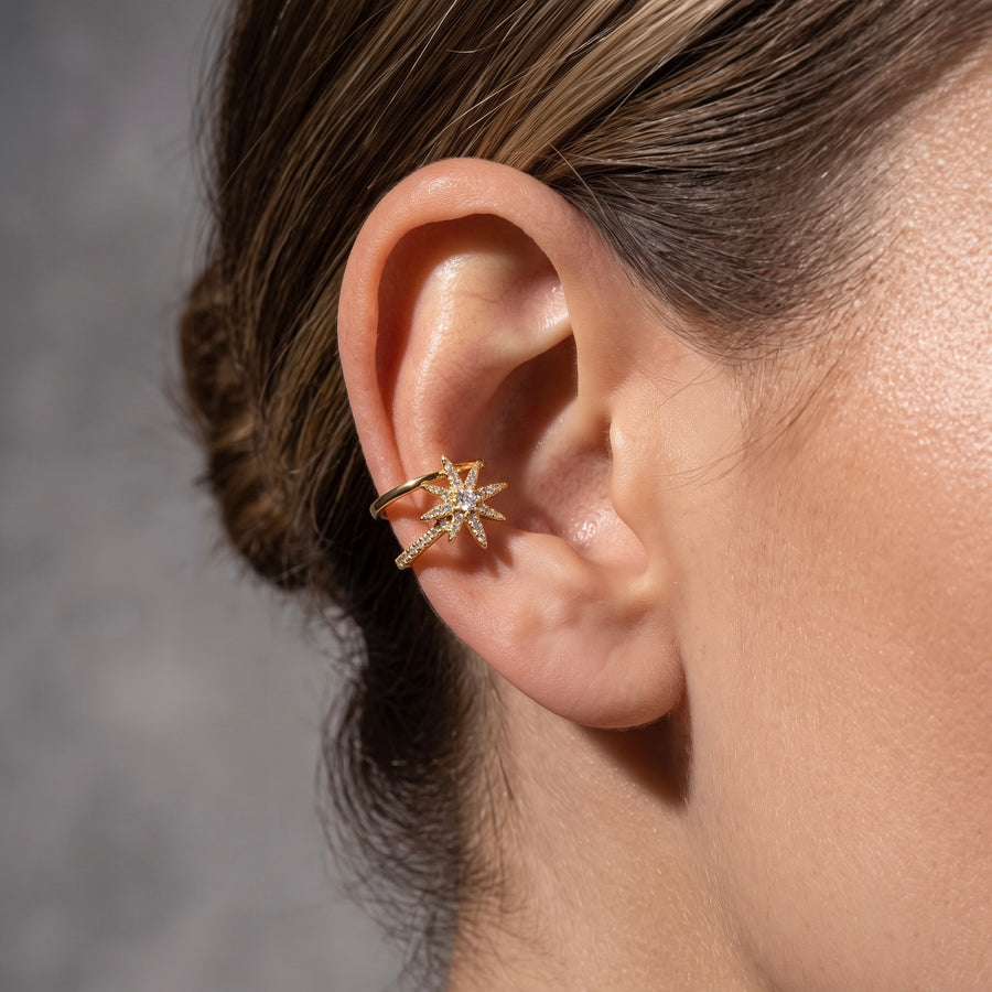 Gold Starburst Earcuff