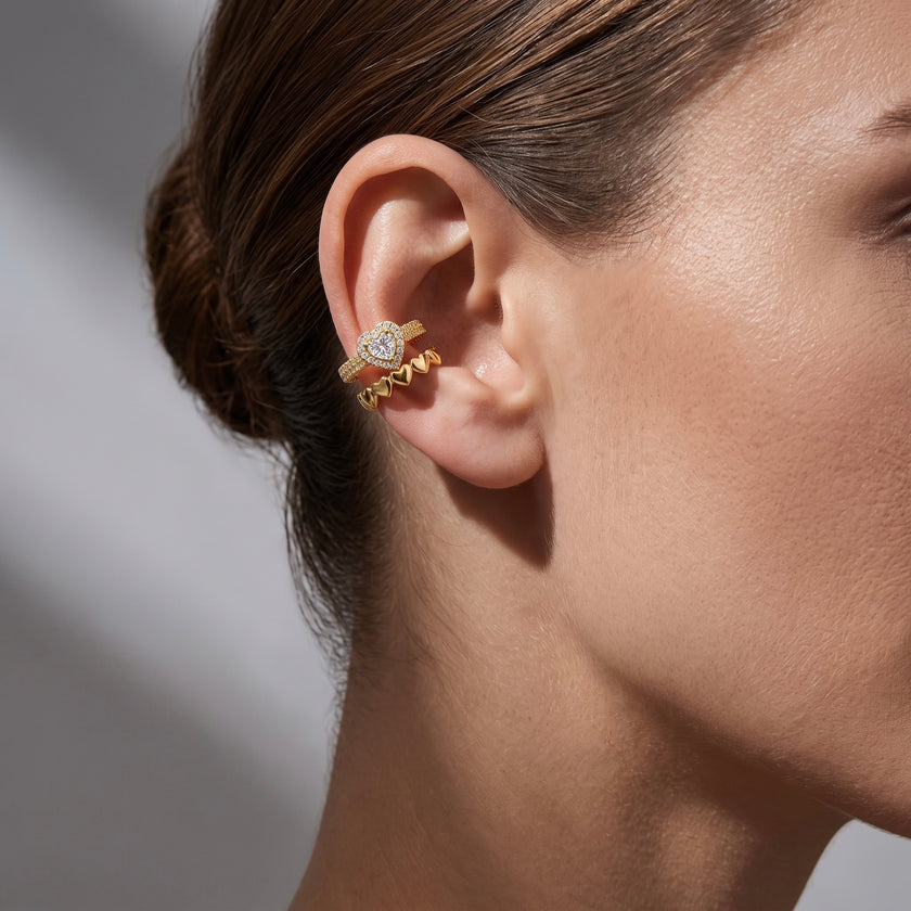 Heart Stacked Earcuff