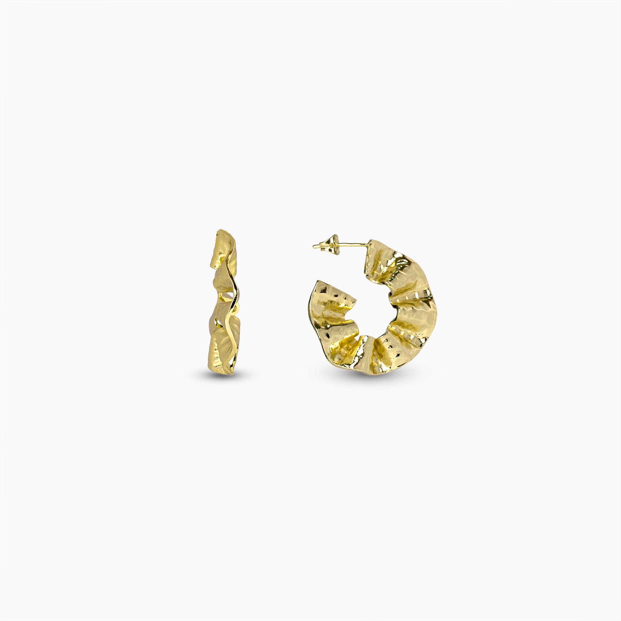 Ripple Gold Hoops