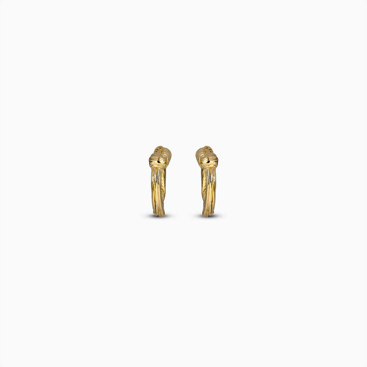 Gold Textured Knot Hoops
