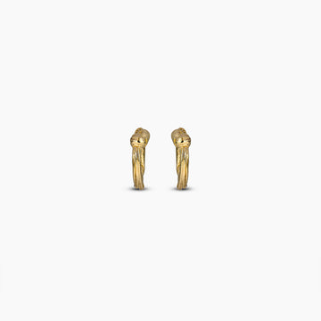 Gold Textured Knot Hoops