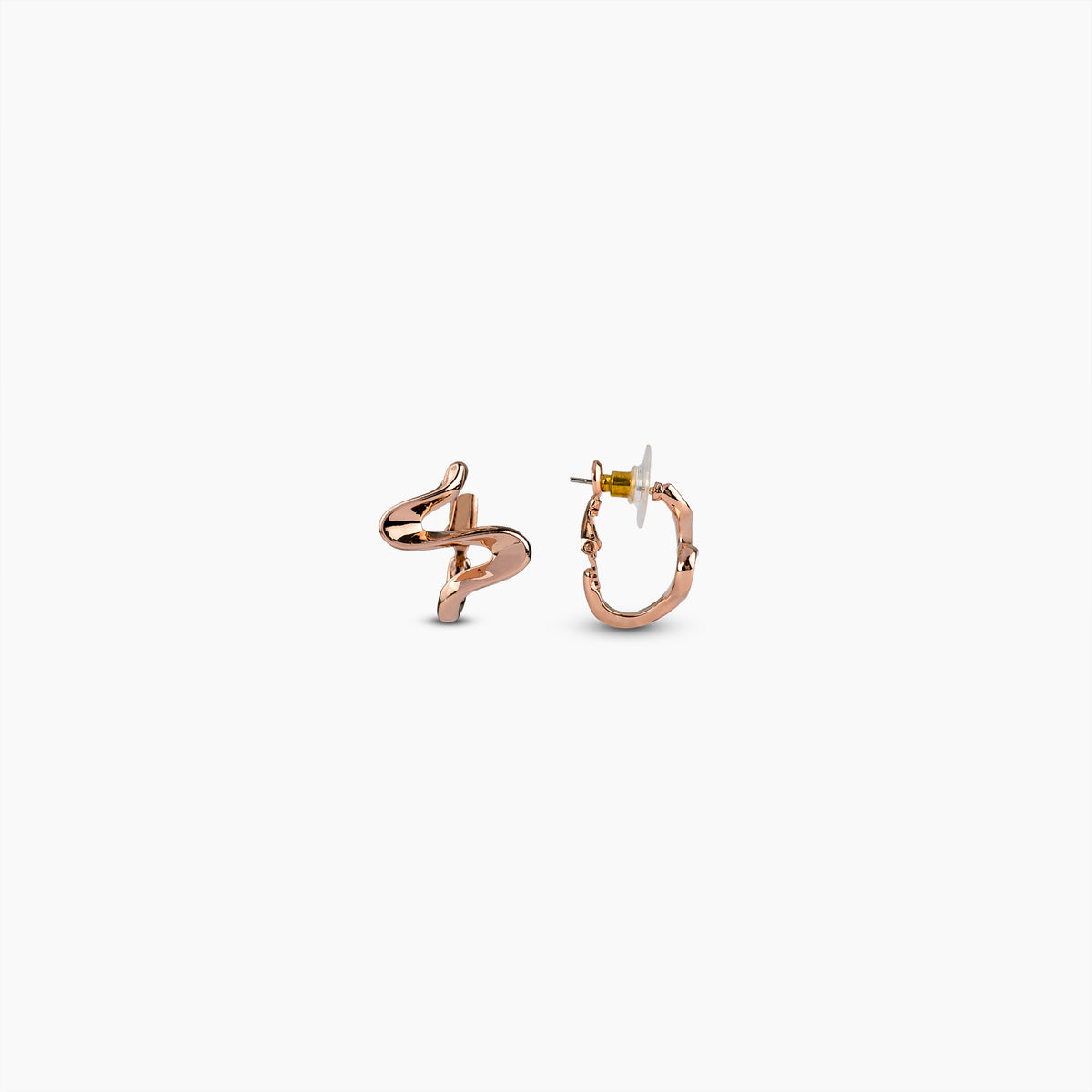 Rose Gold Swirl Earrings