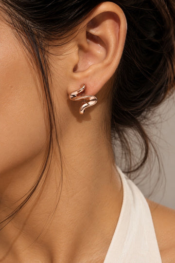Rose Gold Swirl Earrings