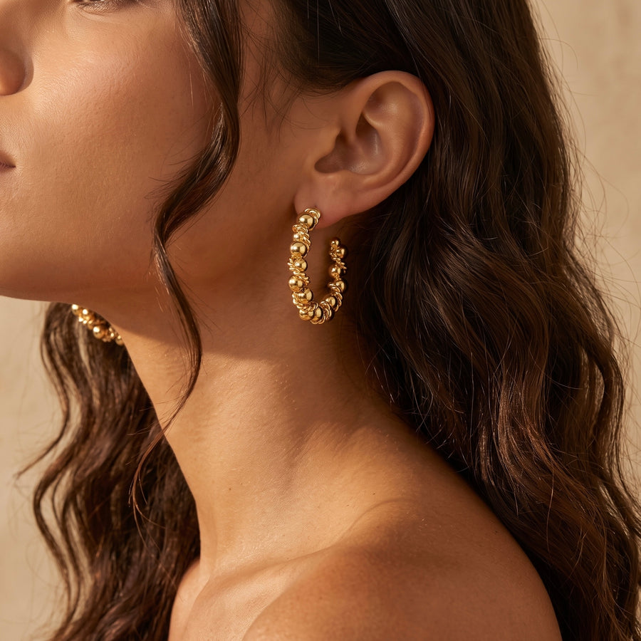 Gilded Knot Hoop Earrings