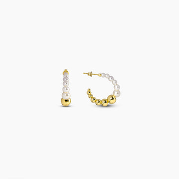 Harmony Pearl Hoop Earrings