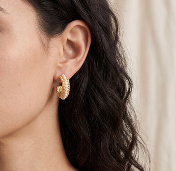 Pearl Track Hoops
