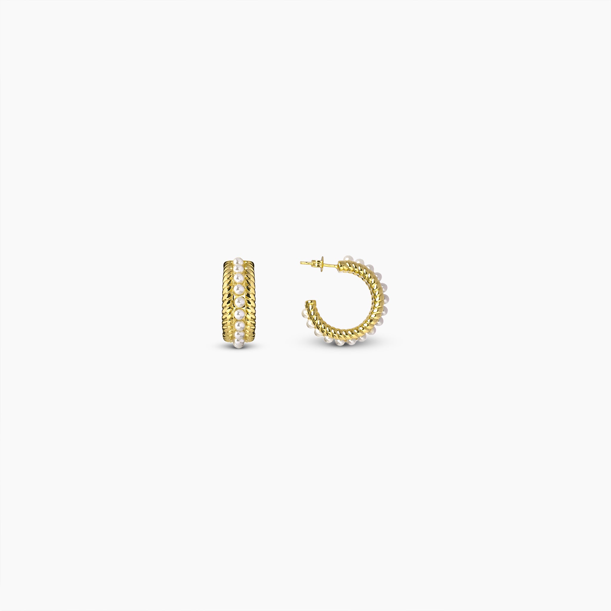 Pearl Track Hoops