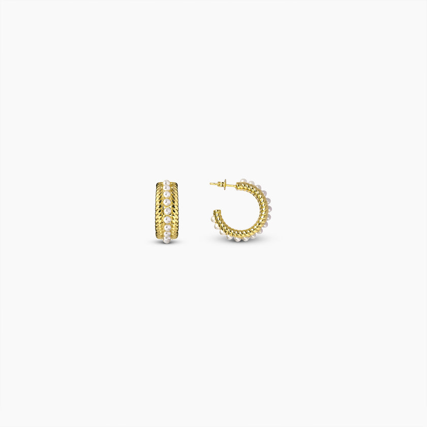 Pearl Track Hoops