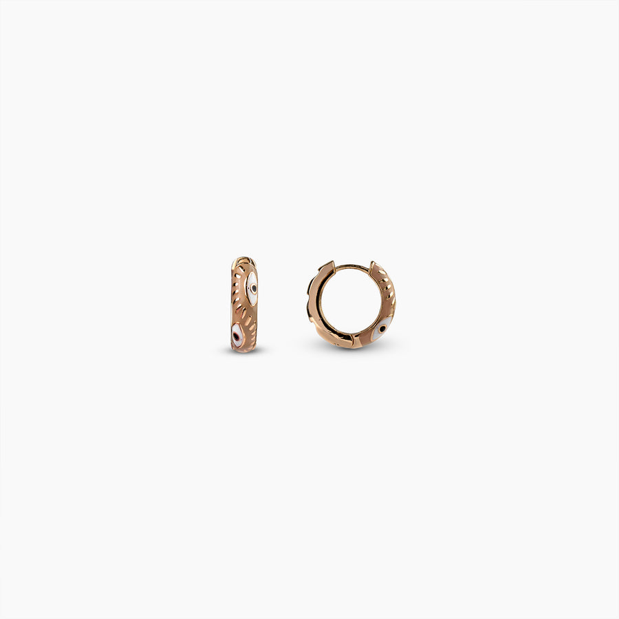 Caramel Evil Eye Hoops
